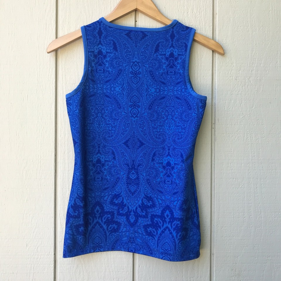 Athleta 727848 Blue Paisley Tank Muscle Tee XXS eBay