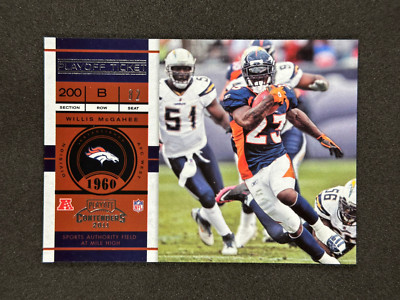 2011 Playoff Contenders Playoff Ticket #41 Willis McGahee /99 Denver Broncos