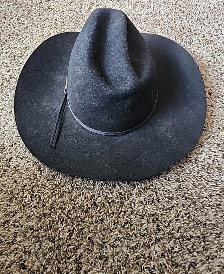 Sombrero de Vaquero Vintage Bailey Negro 100% Lana COLT Talla 6 3/4 ¡Excelente Estado!  Foto 3 de 4