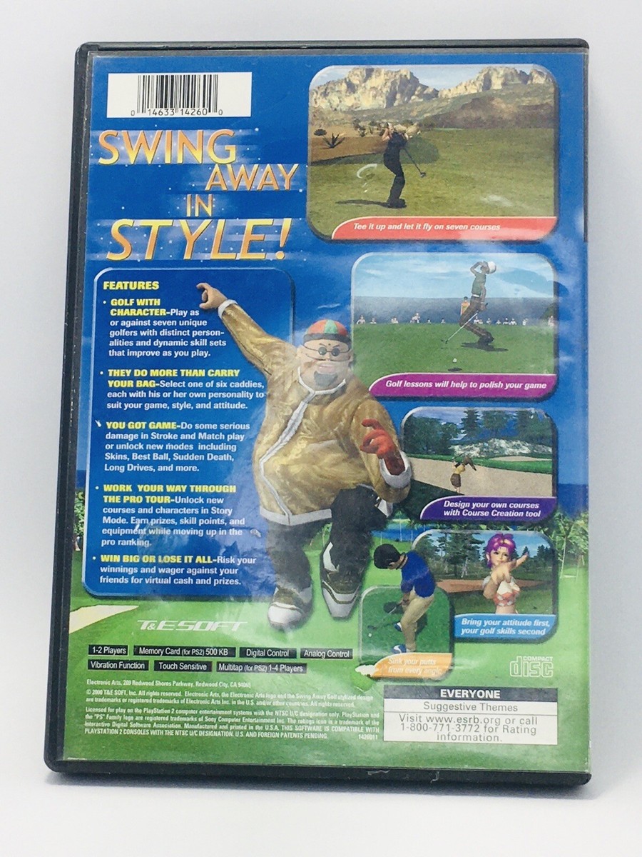 Vintage Swing Away Golf Sony Playstation 2 PS2 with Case Disk