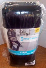 Free Country Women's Faux Fur Lined Tights , 2 Pack  Black  M/L