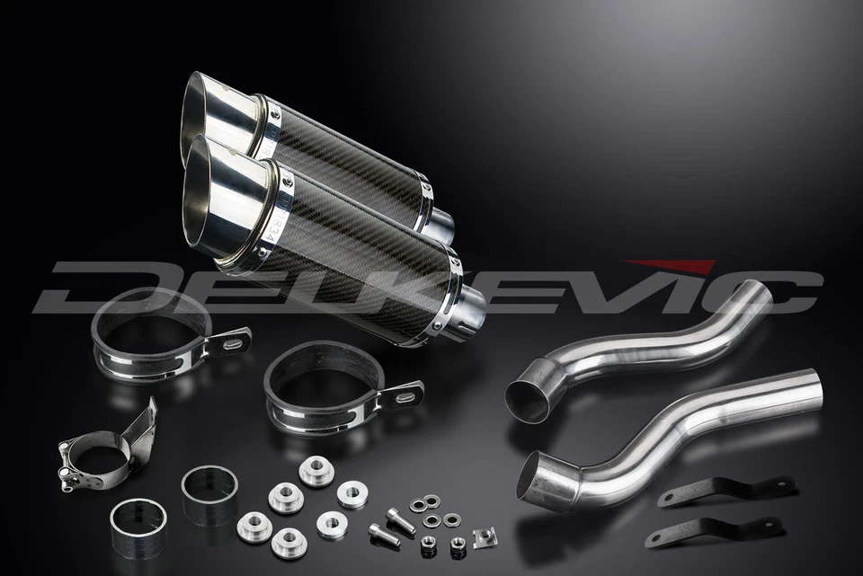 Kit silenciador escape carbono redondo 8" Slip On Kawasaki Ninja 1000 2011-2020 Foto 3 de 4