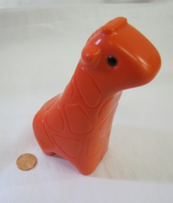 Little Tikes Chunky Orange Giraffe Zoo Ark Animal Vintage Noah's Ark Rare! 