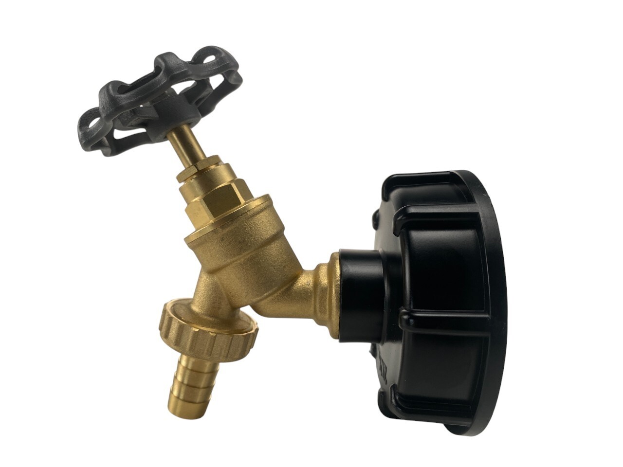 IBC Tank S60x6 Cap with Brass Tap – Garden Hose Connection Outlet Kit