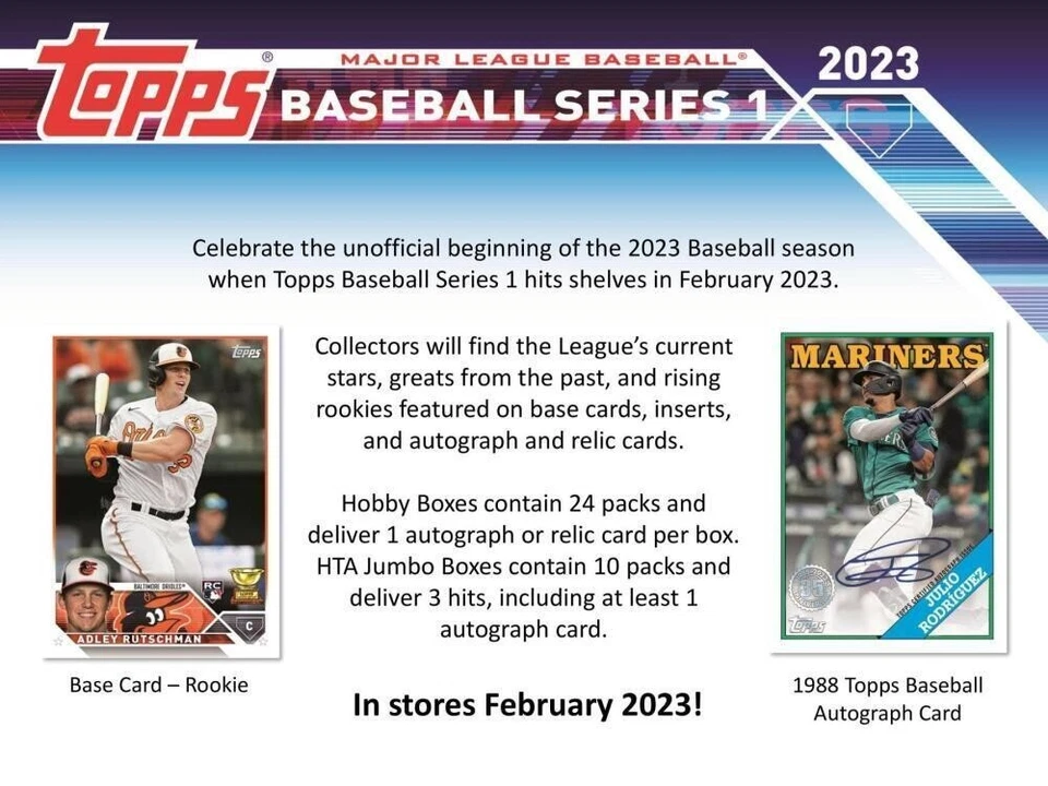 2023 Topps Series 1 Baseball Hobby Box (24 Packs/14 Cards/pk) Feb 15 Release