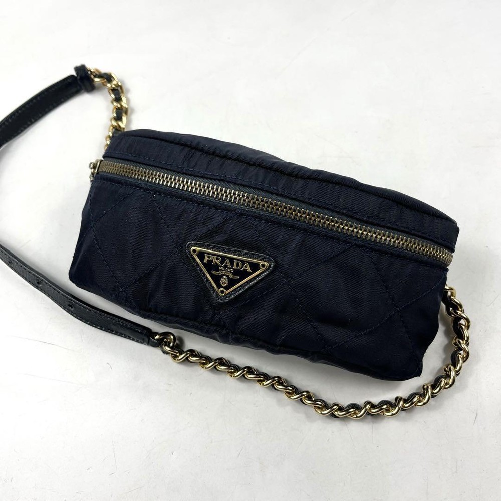 Prada Chain Shoulder Bag Navy