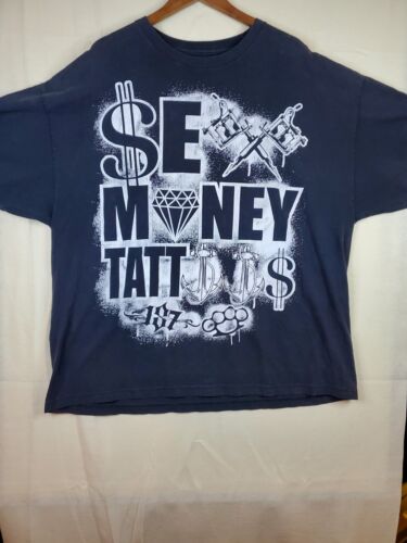 T-shirt homme 3XL noir sexe argent tatouages ​​187 avec tee-shirt graphique - Photo 1/3