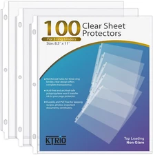 Sheet Protector 8.5 X 11 Inch Non-Glare Clear Page Protectors, Plastic Sleeves f