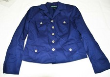 Lauren Ralph Lauren Women's Notch Collar Button Pockets Blazer Blue Size 10 NWOT