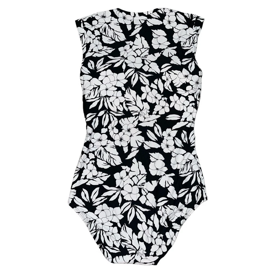 Купальник Coolibar Escalante без рукавов черно-белый цветочный женский размер маленький - Изображение 2 из 4