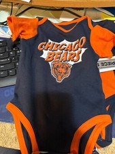 CHICAGO BEARS--ONE PIECE--3-6 MONTH SNAP BOTTOM--- 3 DIFFERENT PIECES