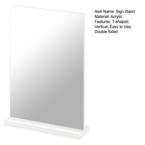 Reversible Sign Holder Waterproof Durable Acrylic Holders Double Shape Stands - Picture 7 of 11