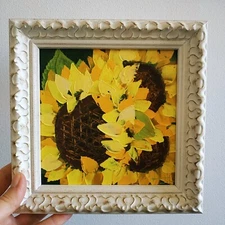 Sunflower ORIGINAL Painting Impasto Oil Painting 6x6"
