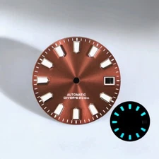 DS Sunburst Brown 28.5mm Dials Blue Lume NH35 NH38 Watch Parts Custom logo S Mod