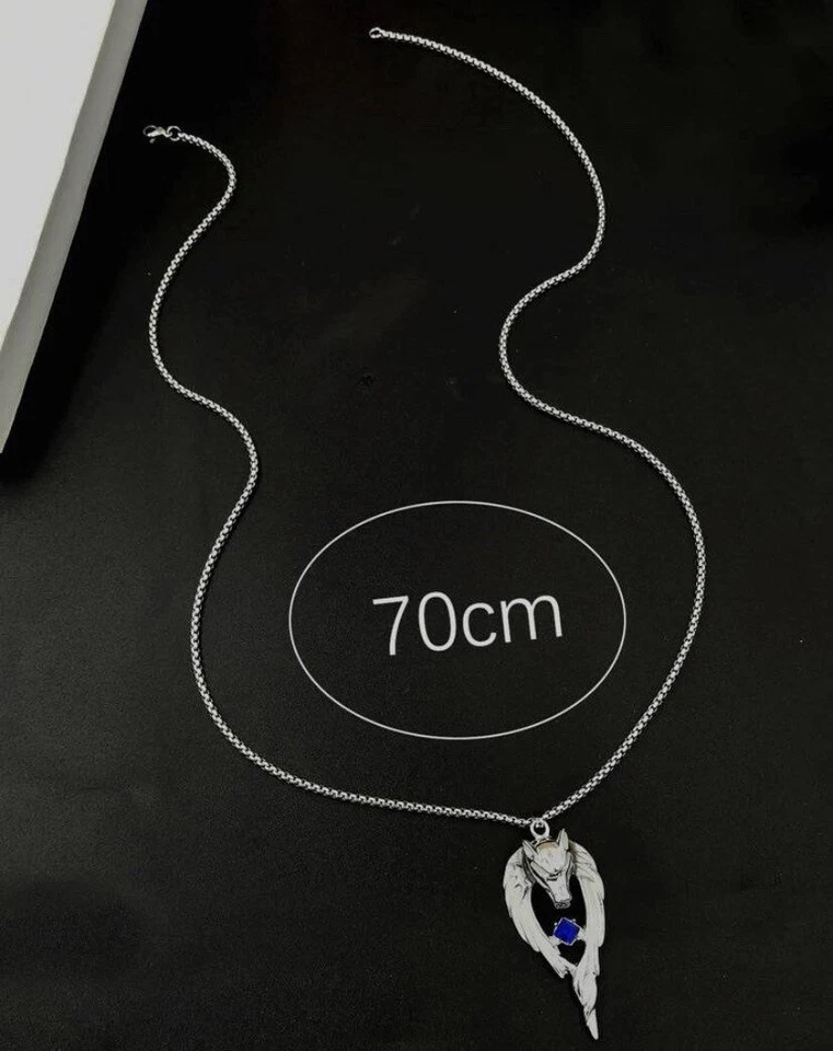 Collar Lobo Plata - Colgante Brilla en la Oscuridad - Joyería Gótica Luminosa Foto 3 de 3