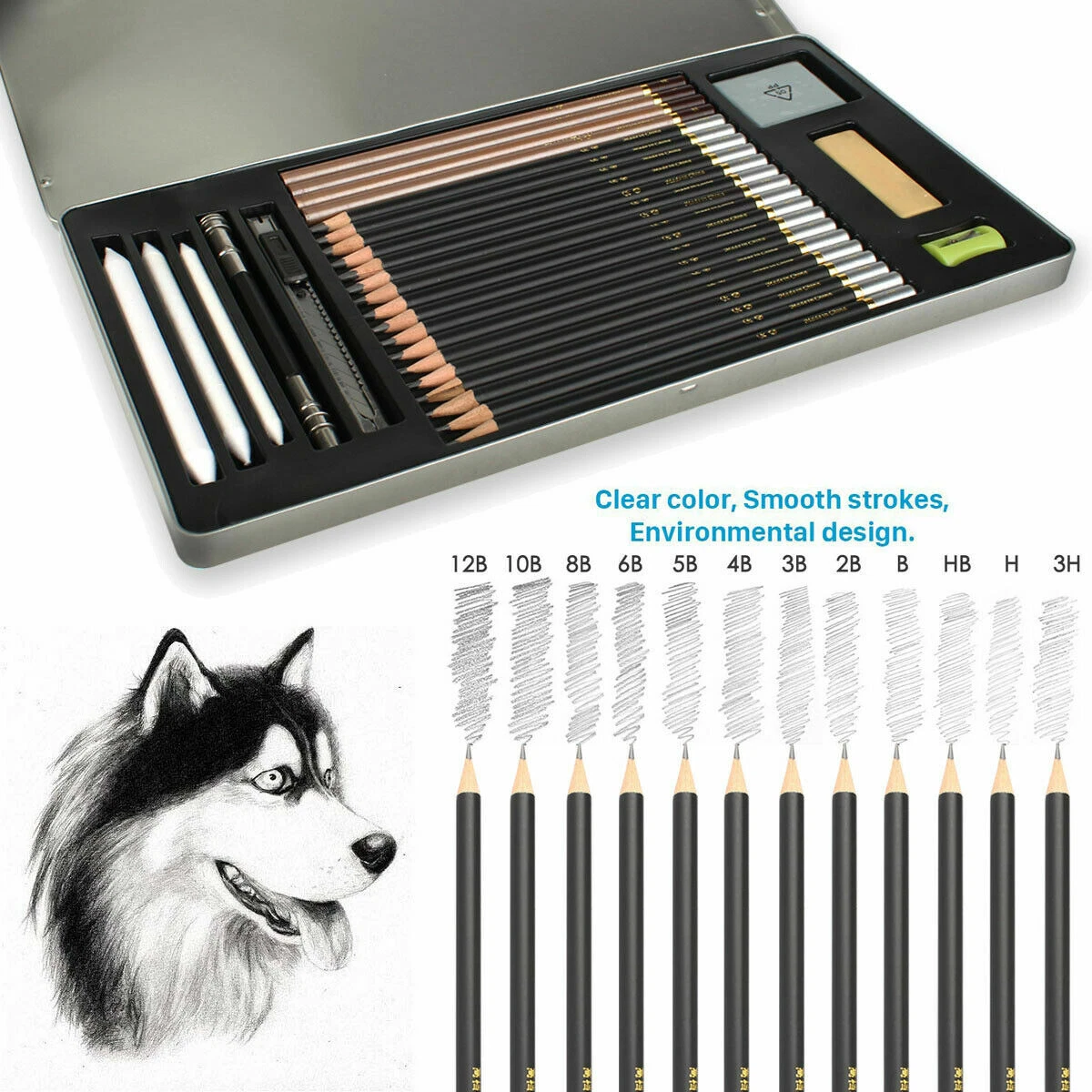Professional Sketching Pencils Mixed Grade Sketch Graphite Pencil