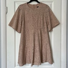 Zara Lace Overlay A-Line Dress - Size M
