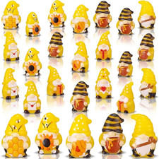 60 Pcs Mini Honeybee Gnome Figurine Bee Resin Gnomes 5 Styles Spring Miniature F