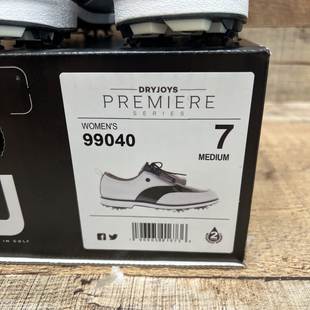 Footjoy Dryjoys Premiere 99040 Womens White/Black Golf Shoes Size
