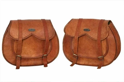 Leder Motorradtasche Seitentasche Packtaschen echt Sattel Handarbeit... - Bild 1 von 4