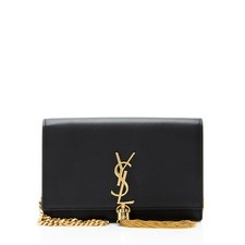 Saint Laurent Calfskin Monogram Kate Tassel Chain Wallet