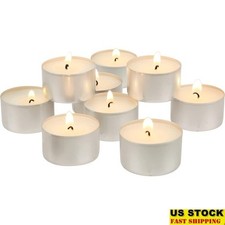 200 Pack Unscented Long Burning Tea Light Candles Clean Wax Ideal Events New