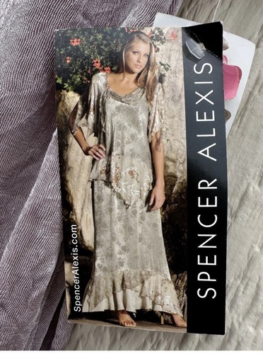 Vintage Y2K Spencer Alexis asymmetrisches Design Blumen Spitze Top & Rock Größe 8