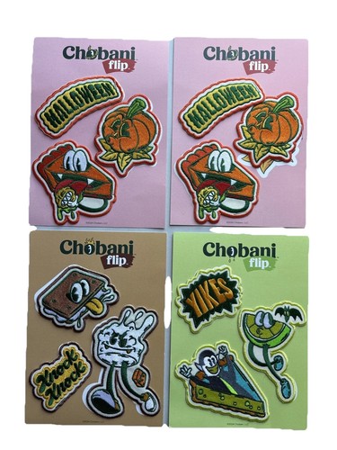 Chobani 12pc Embroidered Patches Funny Food Snack Mascots Quirky Collectible