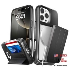 vCommuteX for Wallet Case iPhone 16 Pro Max MagSafe Compatible - Black