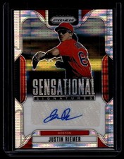 2025 Panini Prizm #SS-JR Justin Riemer Sensational Signatures Green Prizms
