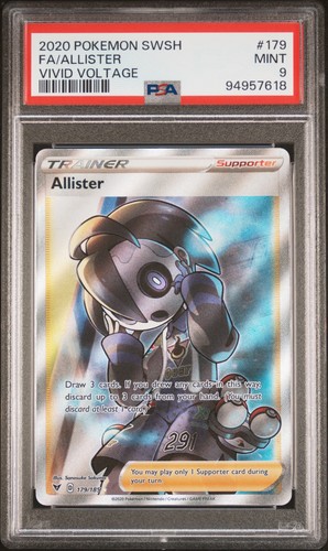 2020 POKEMON SWORD & SHIELD VIVID VOLTAGE #179 FULL ART/ALLISTER PSA 9 - Picture 1 of 2