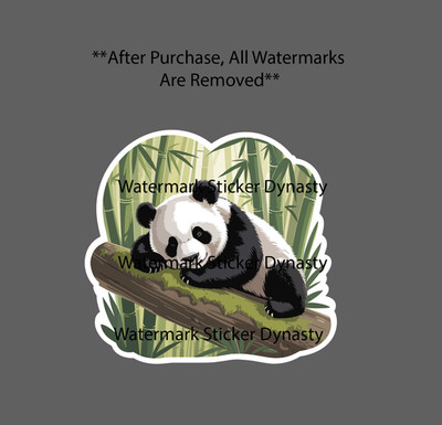 Panda Sleeping Sticker Waterproof Decal Bamboo Animal Wildlife Nature Gift NEW