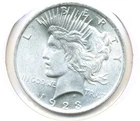 US Coin  1923 P      peace Dollar  GEM/BU ..........C 10053