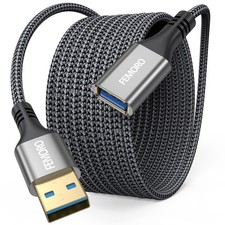 15 ft USB 3.0 Extension Cable, A Male to Female, 5Gbps, 15W Charging, Braided