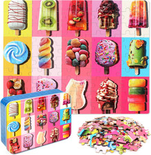 Puzzles for Kids Ages 4-6,Popsicle 100 Piece Puzzles for Kids in a Metal Box, Ed
