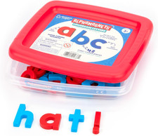 Color-Coded Magnetic Lowercase Letters 42pc 1.5" Vowels Red Consonants Blue