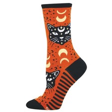 Socksmith Women's Crew Socks Novelty Footwear - Halloween Mystic Cats