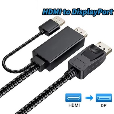 HDMI to Displayport 1.2 Converter Cable HDMI in to Displayport for PS4 Apple TV