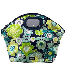 Thirty One Thermal Tote Floral Lunch picnic Bag Cooler Blue/Green Sz.15x21x10  