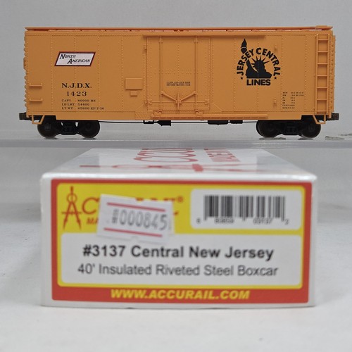 Coche de carga Accurail escala HO personalizado NJDX #1423 40' aislado de acero remachado | Zustand: Used
