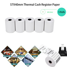 5 Rolls 57x40mm BPA Free Thermal Receipt Paper POS Cash Register Printer