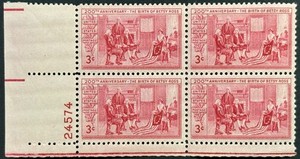 U.S. Scott #1004, P.B. of 4, 200th Anniversary of Betsy Ross‘s Birth, VF, MNH