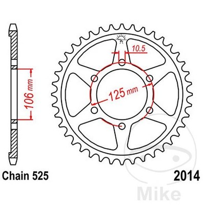JT SPROCKETS Krone der Übertragungsplatte 50T P-525 ALTN: 7270690
