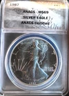 1987 American Eagle ANACS MS-69 Certified US Mint Bullion-0.999 Silver 1 Oz Coin