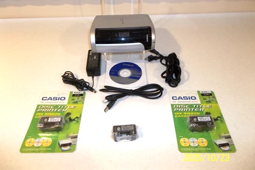 CASIO DVD CD DISC CW-100 THERMAL PRINTER POWER SUPPLY & SOFTWARE ORIGINAL OWNER