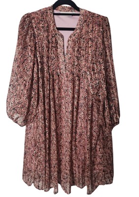 Moss MSCH Copenhagen Nanina Kaline Tunic Dress Size M 10 Festival Vintage Print
