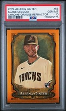 2024 ALLEN & GINTER CHROME-ORANGE REFRACTOR #58 SLADE CECCONI 5/25 PSA 10