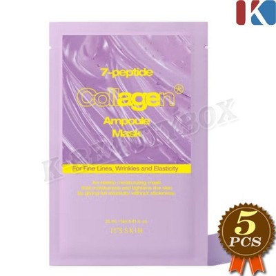 IT'S SKIN 7-Peptide Collagen Ampoule Mask 24g x 5pcs Wrinkle Care Elasticity NEW