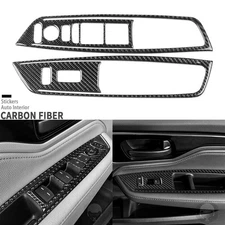 Real Carbon Fiber Front Window Lift Switch Panel Cover For Honda Odyssey 2018-25