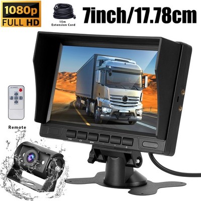 RÜCKFAHRSYSTEM 7 Zoll Farbmonitor Monitor Mit Rückfahrkamera Für RV LKW 15M 4Pin